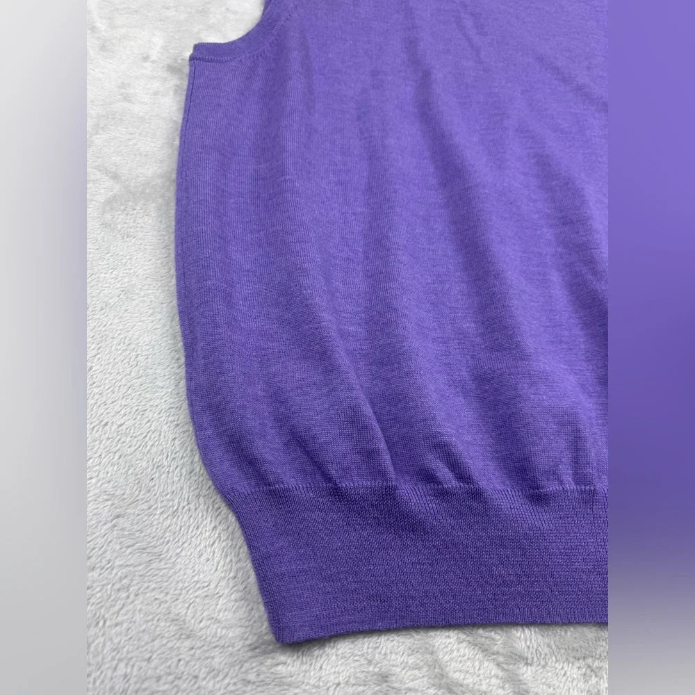 Peter Millar Vest Mens Purple V-Neck 100% Merino Wool Sweater‎ Preppy - L NWT